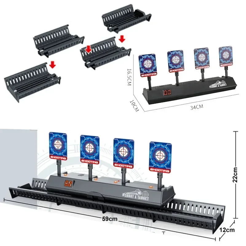 3 Models Digital Electronic Shooting Target for Nerf Gun Gel Beam Sprayer Accessories Net Frame Sound Light Game Kids Toy