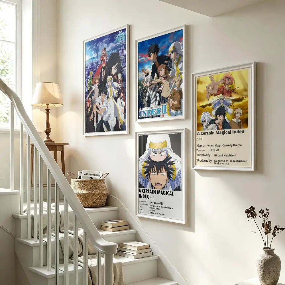 anime A Certain Magical Index Poster Poster HD Waterproof Self-adhesive Art Print Wall Decor for Bedroom Living Room Gift