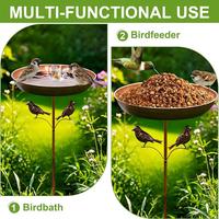 Birdbaths For Outdoors Metal Standing Garden Birdbath Bowl Metal Bird Bath Feeder Rustproof 32-Inch Tall bird bathtub