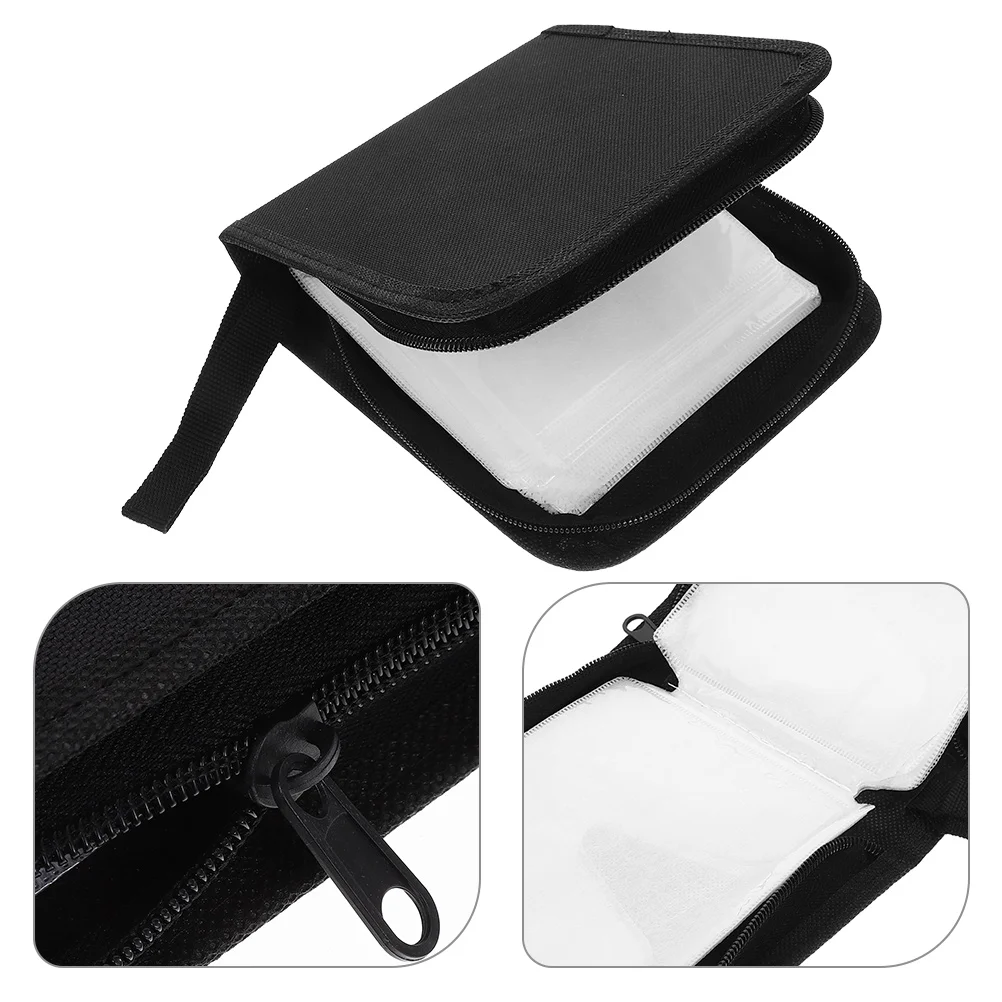 2 Pcs Mini CD Package DVD Storage Holder Case Zipper Rack Disc Bag Polypropylene Non-woven Fabric Binder Travel