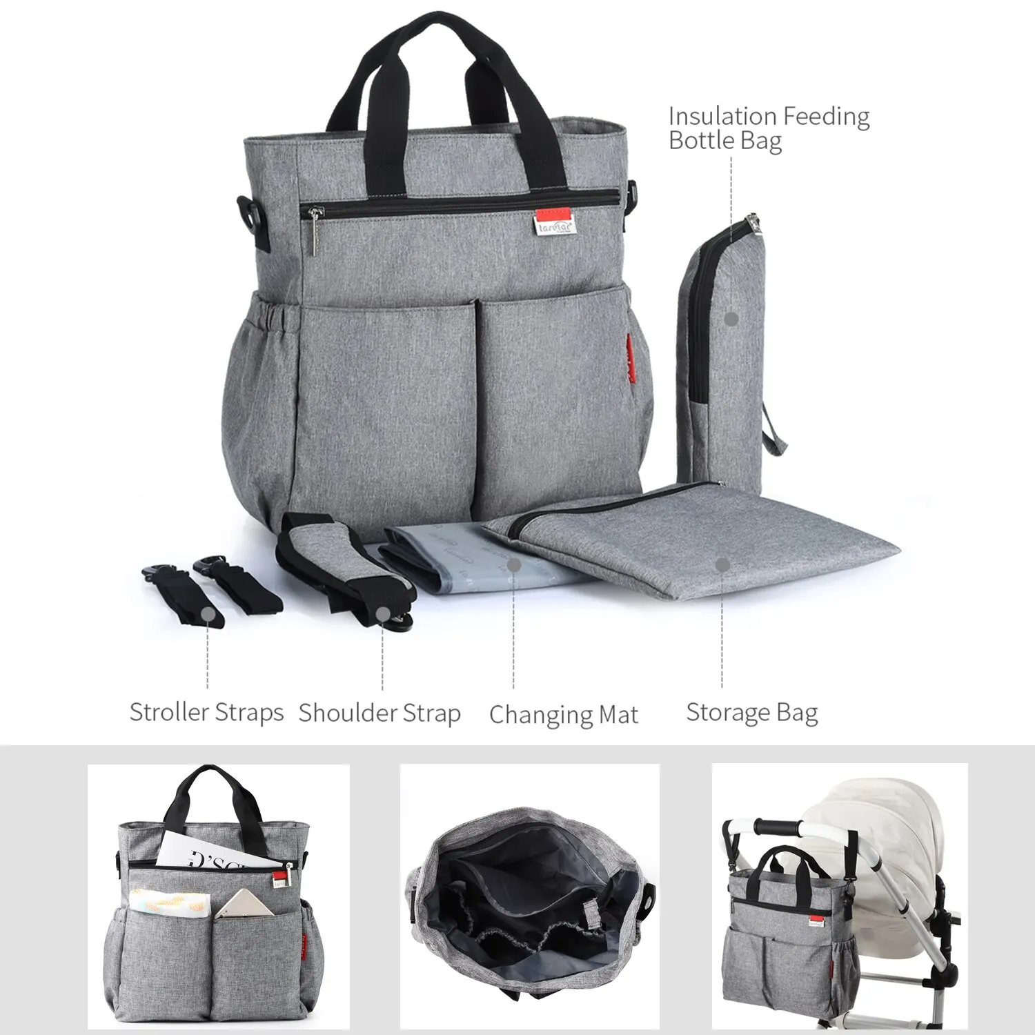 

Fashion Baby Diaper Tote Bag Multifunctional Mommy Nappy Changing Bags Waterproof Mummy Stroller Bag