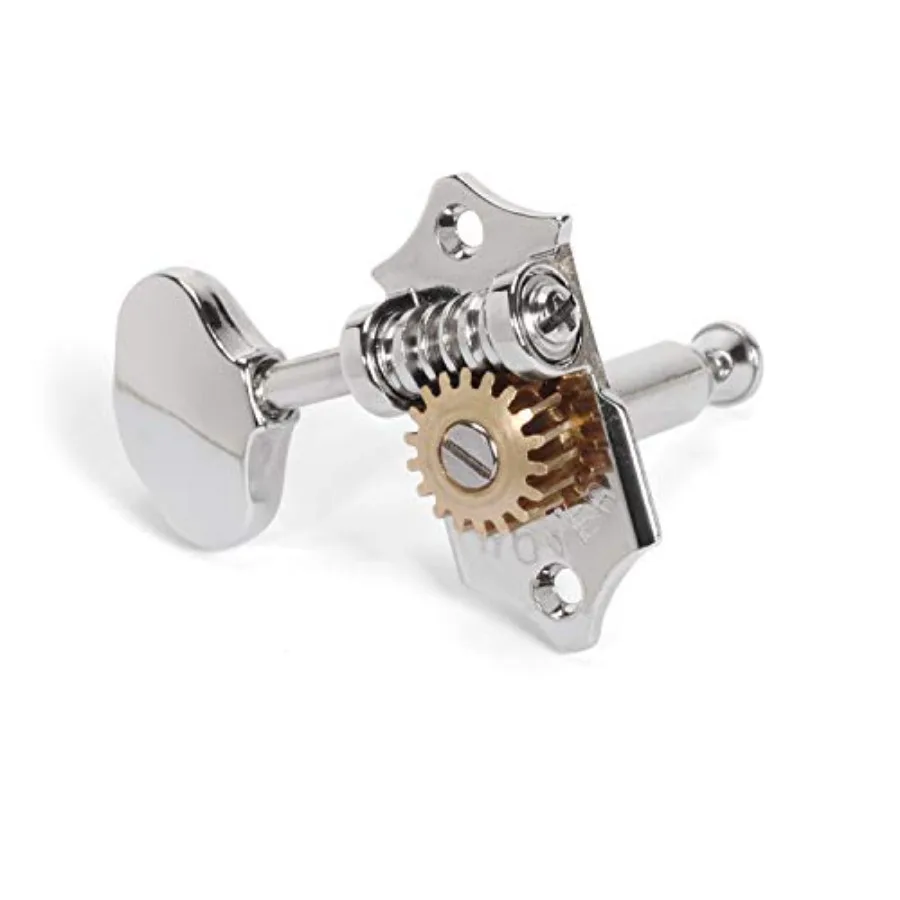 

Solid Peghead guitar tuning machines, nickel-plated brass, Sta-Tite 3+3 configuration, Grover 18:1 gear ratio, precise and stab