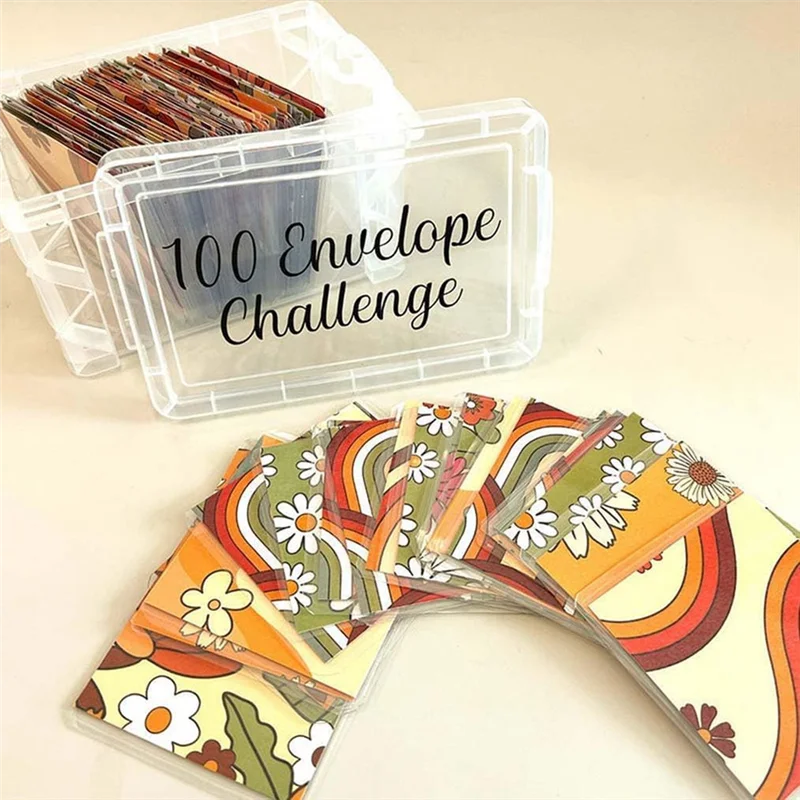 ABHU 100, конверты, экономия денег, справочник для планирования бюджета, мастеррование прогресса с коробкой для хранения для оплаты E, 18,5 X 12
