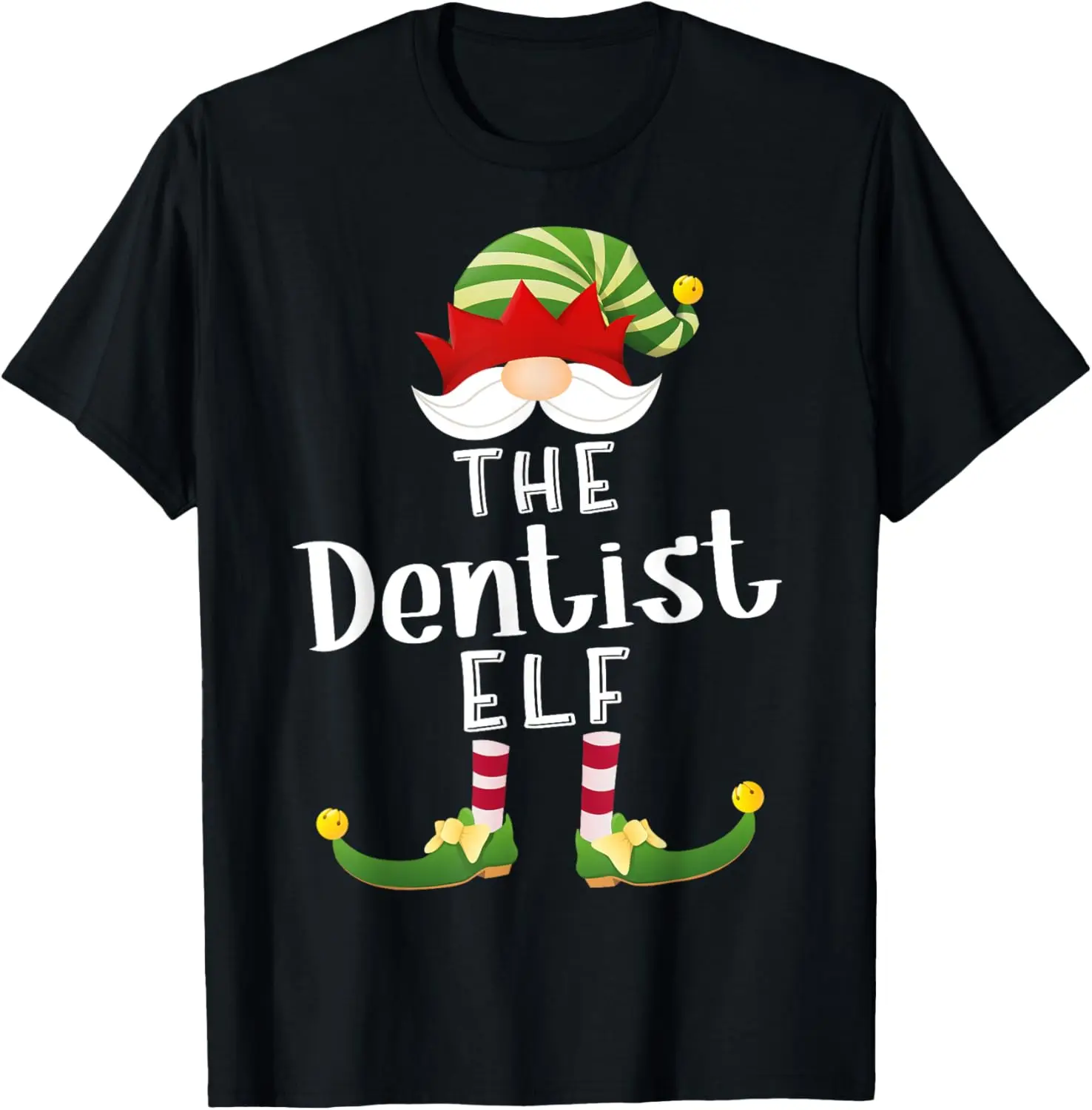 Dentist Elf Group Christmas Funny Pajama Party T-Shirt