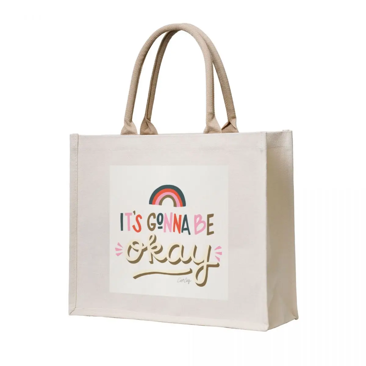 

It's Gonna Be Okay – Coral & Pink Palette Tote Bag custom canvas bag tote bags aesthetic Lady bags