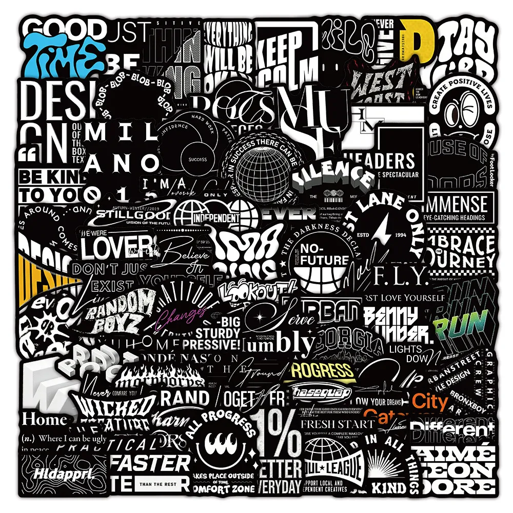 103 Sheets Creative English Letter Stickers, Aesthetic Decorative Decals for Phone Case Laptop Journal Peel Joy Sticker Store