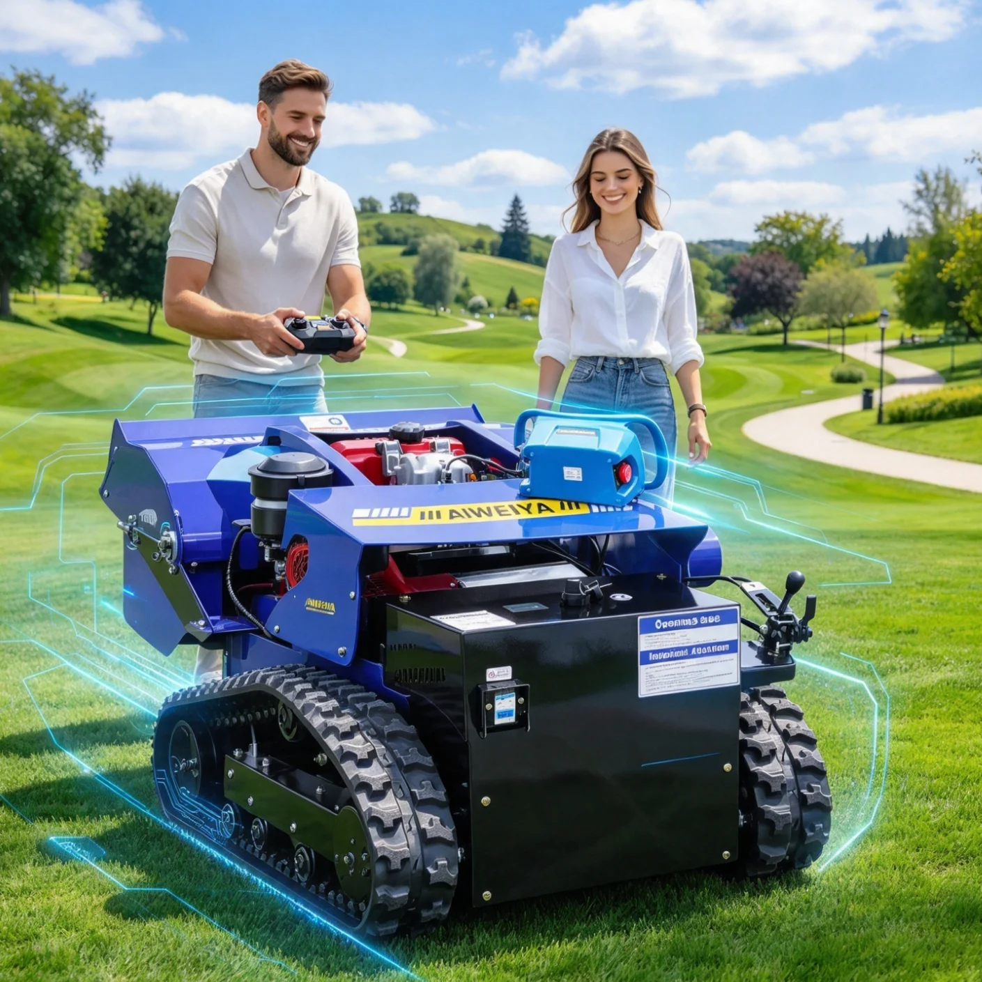 Customized Remote Control Flail Mower, saline wasteland improvement machine to crush wild weeds and optimize soil structure