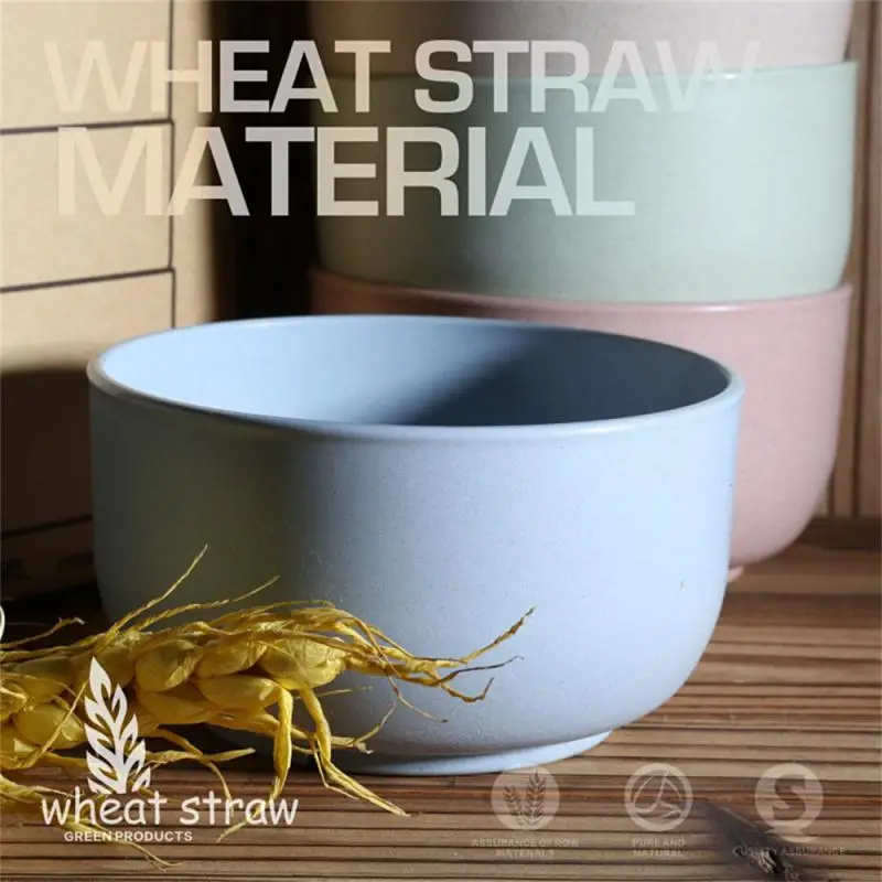 1Pc Wheat Straw Tableware Set Eco-Friendly Soup Oatmeal Salad Food Grade Rice Bowls Unbreakable Wheat Ramen Bowl Cutlery