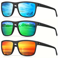 3 pcs Square Polarized Sunglasses Men Women Fashion Reflective Coating Driving Fishing Sports Sun Glasses UV400