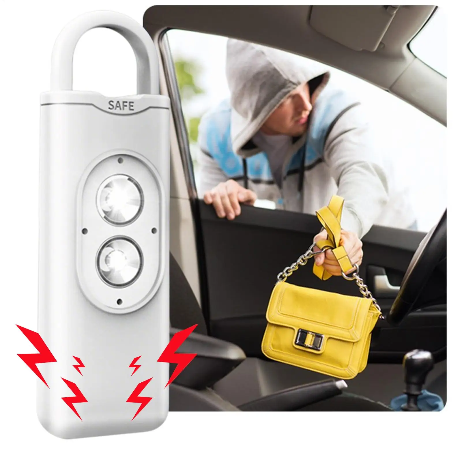 개인 안전 장치 135dB 보안 도구 방수 개인 경보 소리 큰 사이렌 안전 키체인 소녀용 어린이용 소년 소녀용