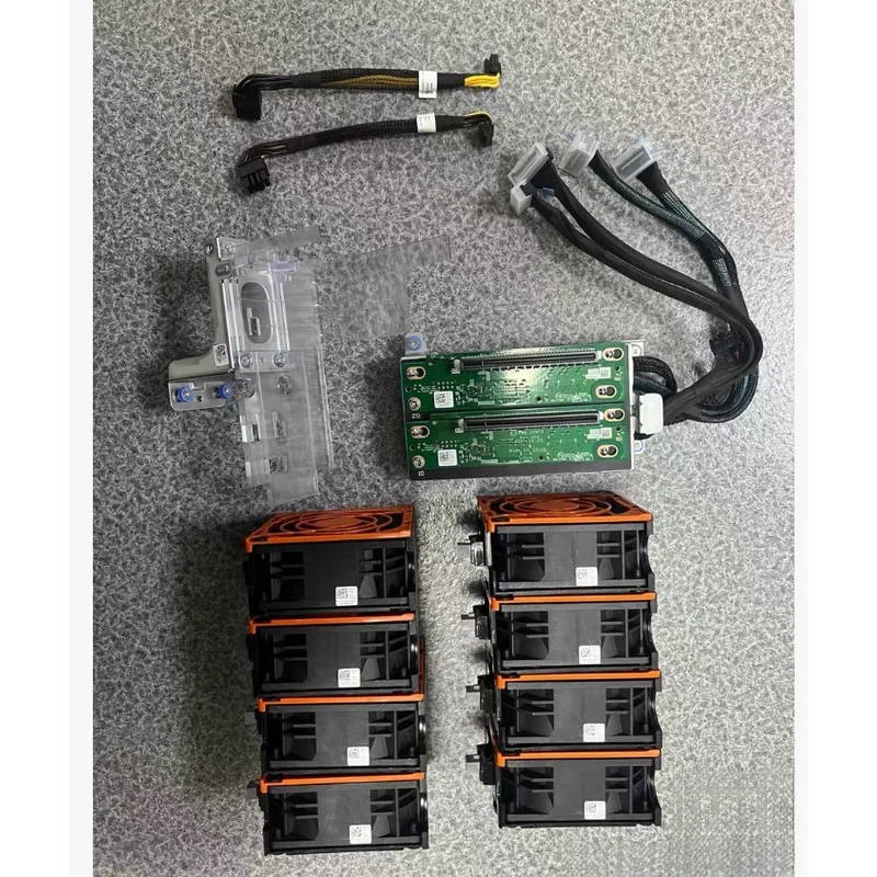 PP+ 9PWY7 For DELL EMC POWEREDGE T550 TOWER DUAL GPU RISER KIT WITH CABLES Fans Set