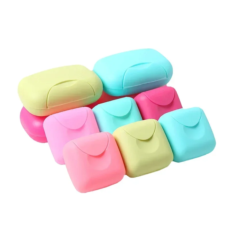 1Pcs Candy Color Portable Soap Dish Box Case Bath Bowl Plate Case Home Shower Travel Hiking Holder Container Soap Box