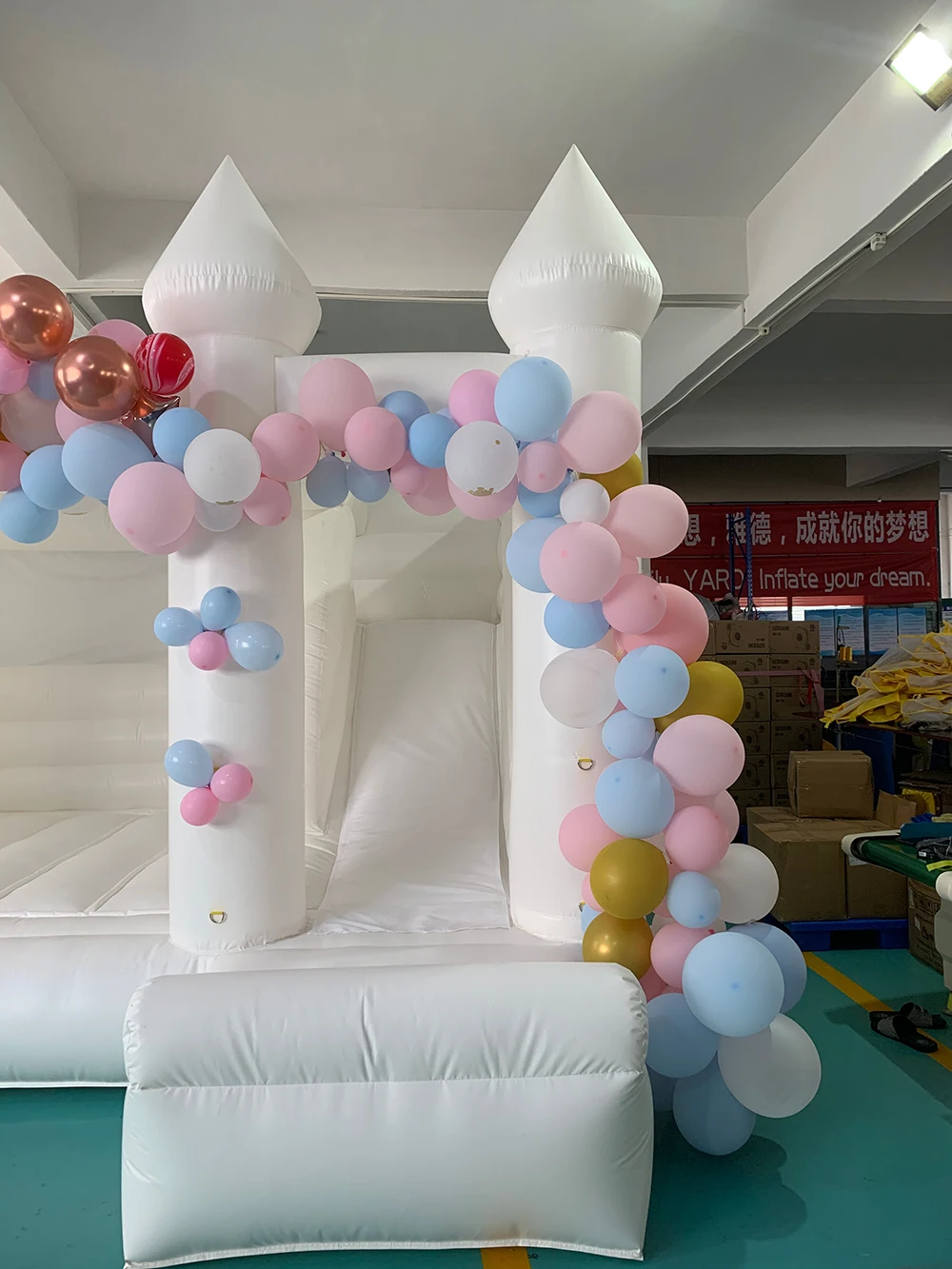 Commercial PVC tarpaulin 100% White Bounce House 4*3.6*3M Inflatable Jumping Castle Wedding Bouncy Castle Trampoline With Blower