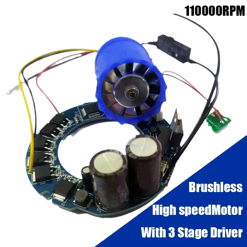 Three-phase AC Brushless High Speed Motor With 3 Stage Driver 110000rpm 220V Electric Engine for Hair Drier Air Duct