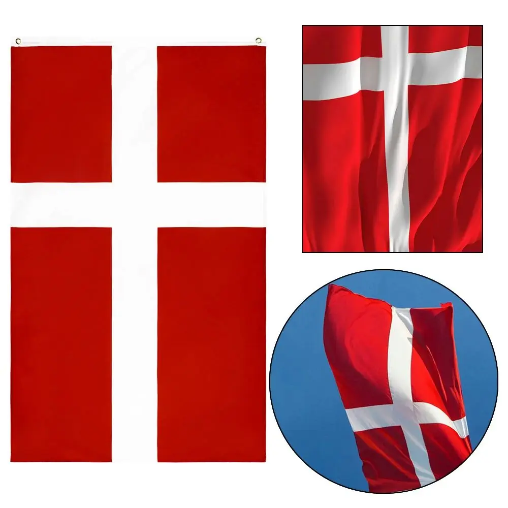 Bandera nacional danesa, 60x90CM, poliéster, bandera nacional de Dinamarca, oficina/actividad/desfile/Festival/decoración del hogar