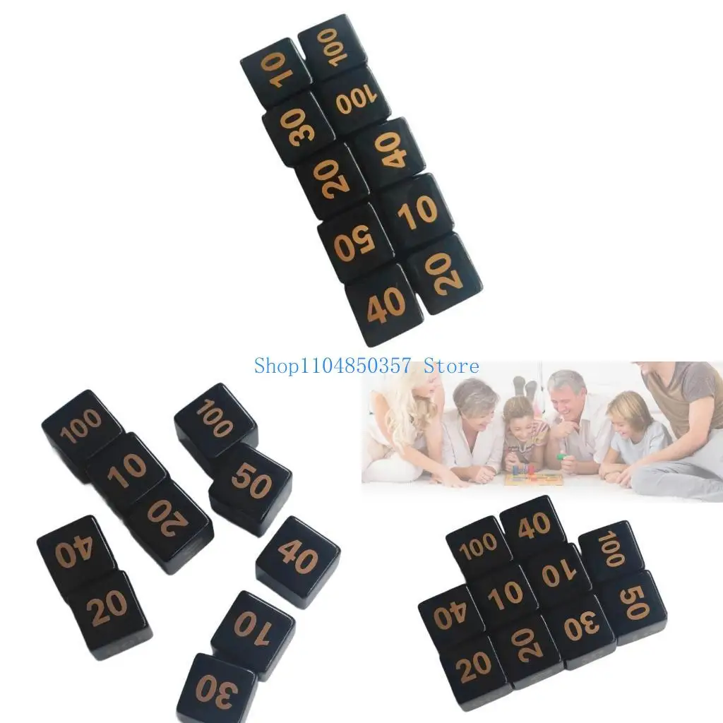 

5ASD 10PCS Акриловые шестисторонние кубики установили многосторонние настольные игры в туале