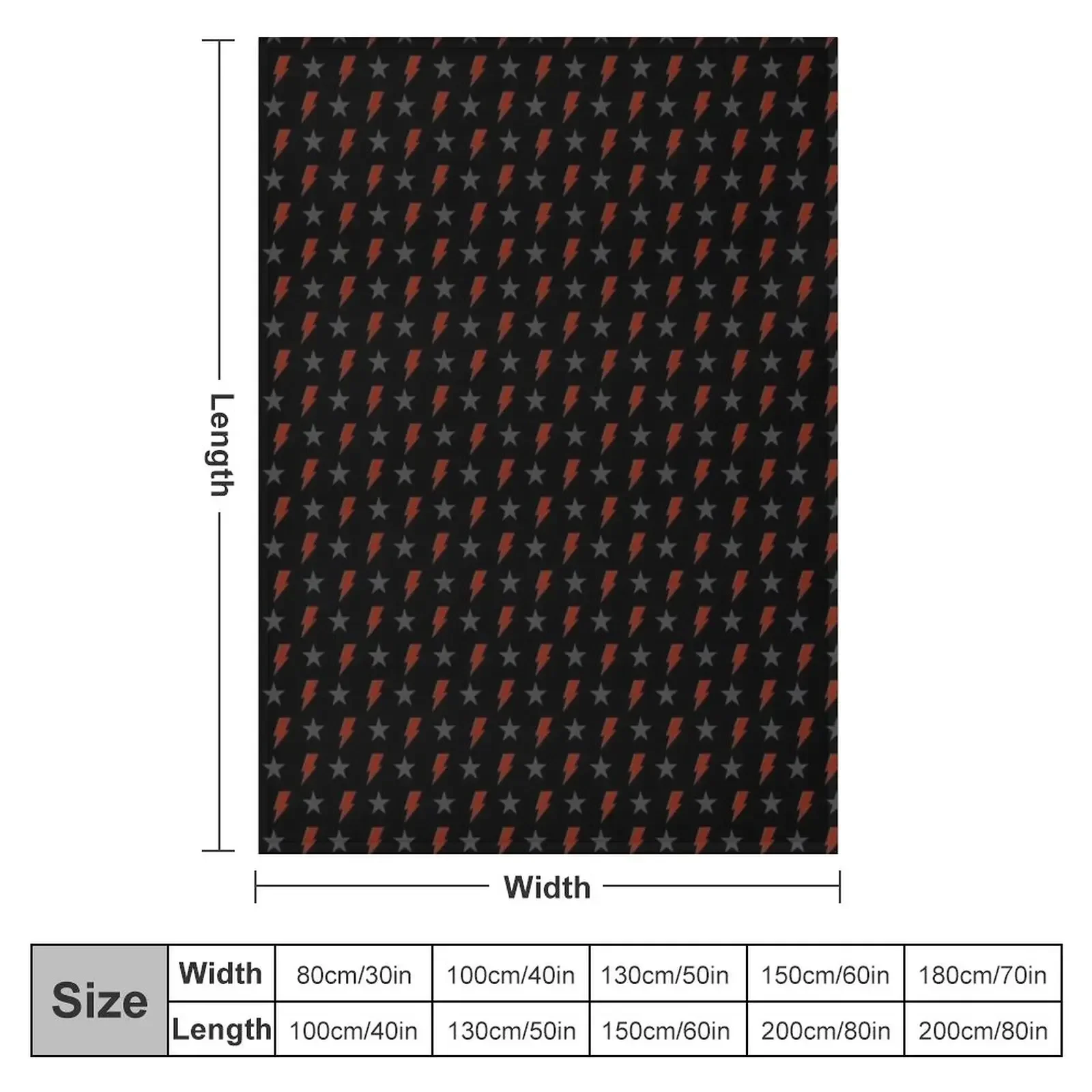 Red Bolt and Blackstar on Black Bowie Pattern Throw Blanket Blankets For Sofas Kid'S Decorative Sofas Luxury St Blankets