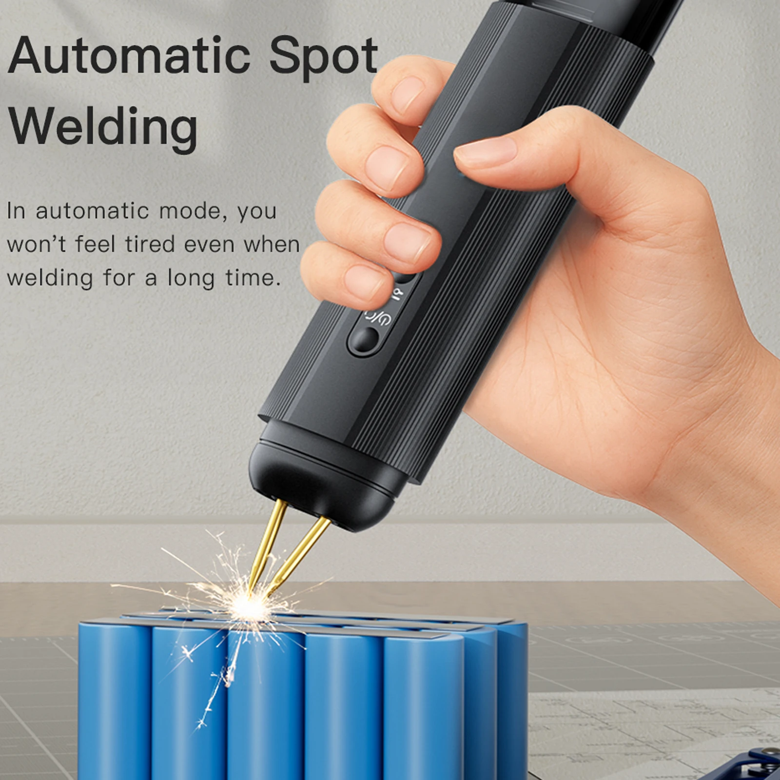 HU-10A Portable Handheld Spot Welder 18650 Battery DIY Welding Machine For 0.15–0.2mm Nickel Sheet Dual Pulse Auto Mode