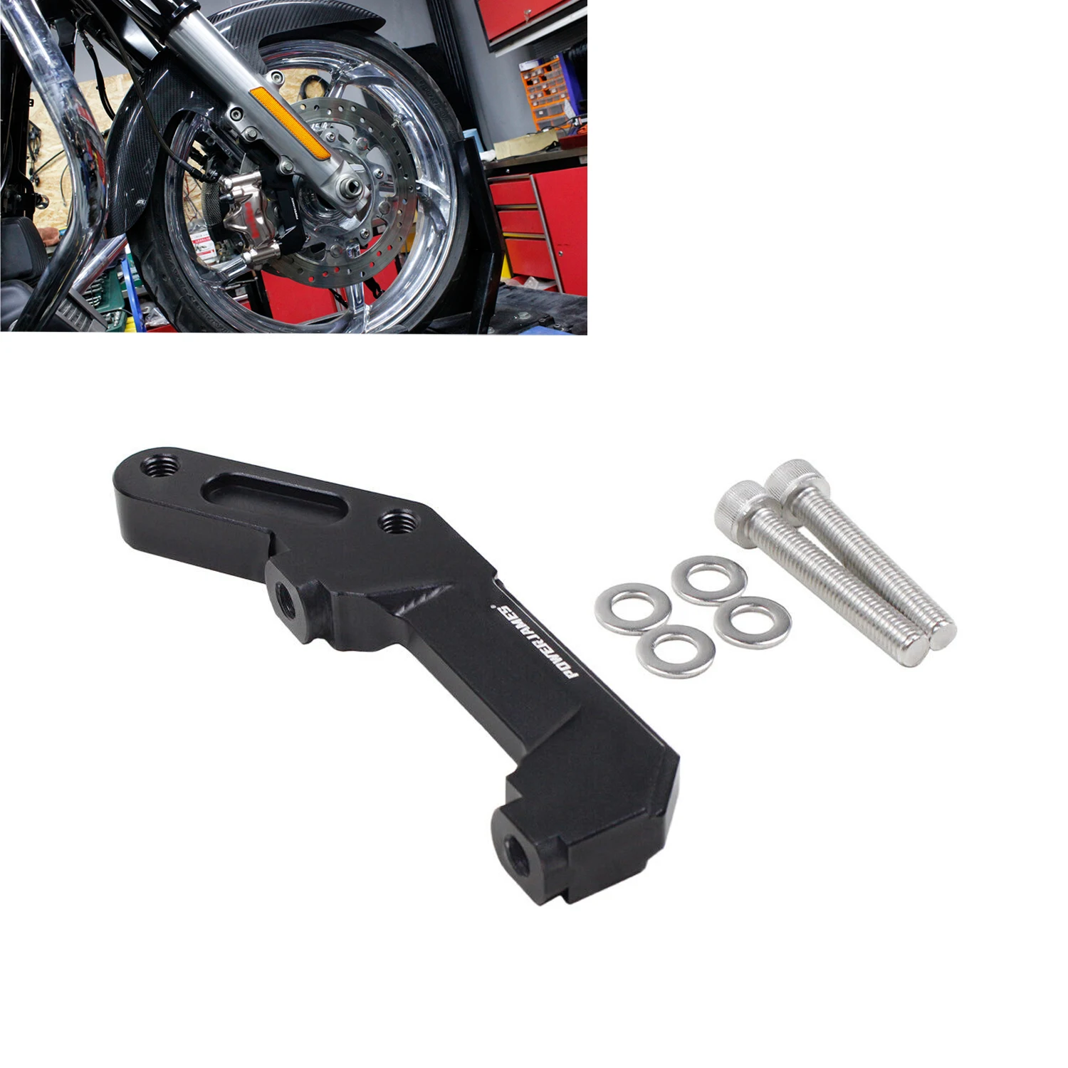 

108mm/4.25" Brake Caliper Mounting Bracket Adapter For Harley Touring Dyna FXLRS 2000-Later