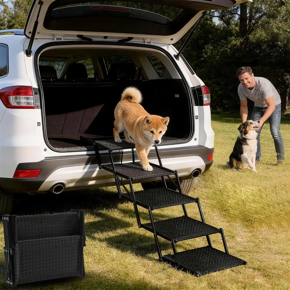 5-Step Pet Stairs for Senior Dogs, Lightweight Steps for Small Dogs to SUVs, Trucks, Beds - Supports 200 lbs