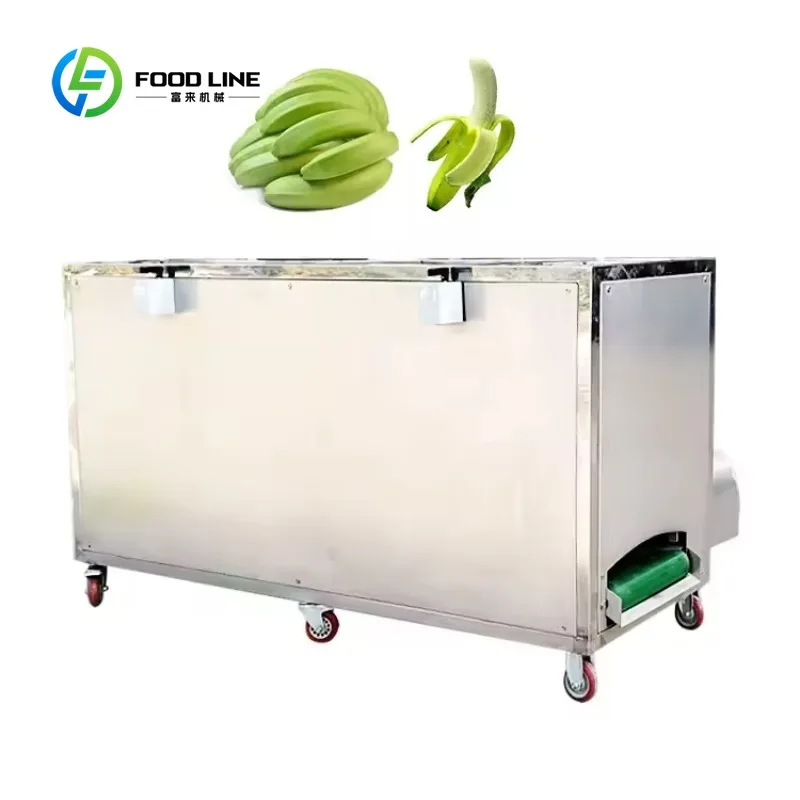 Full-automatic Stainless Steel Fruit Vegetable Peeling Machine, Large Capacity High-efficiency Banana Peeler for Commercial