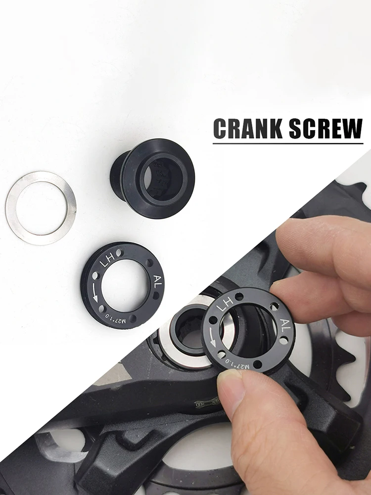 Bike Crank Arm Bolt Kit Self-Extracting Spare Dub Crank Cover M17/M27 Bicycle Crank Arm Cap Kit Crankset Screws for SL-K MegaExo