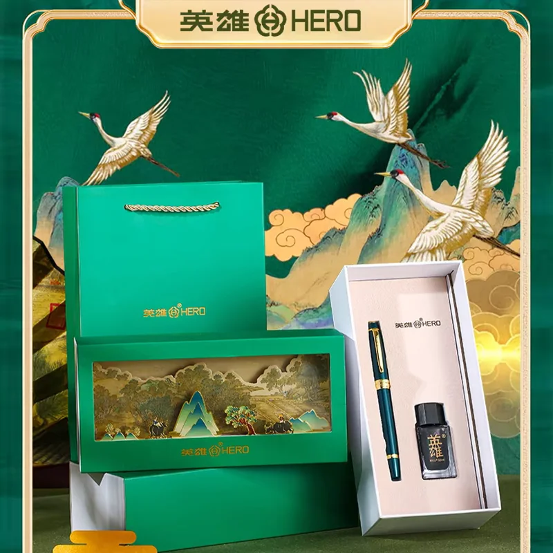 penna-stilografica-hero-merchandise-guochao-segnalibro-qingming-shanghetu-pastorale-confezione-regalo-tridimensionale-di-alto-valore