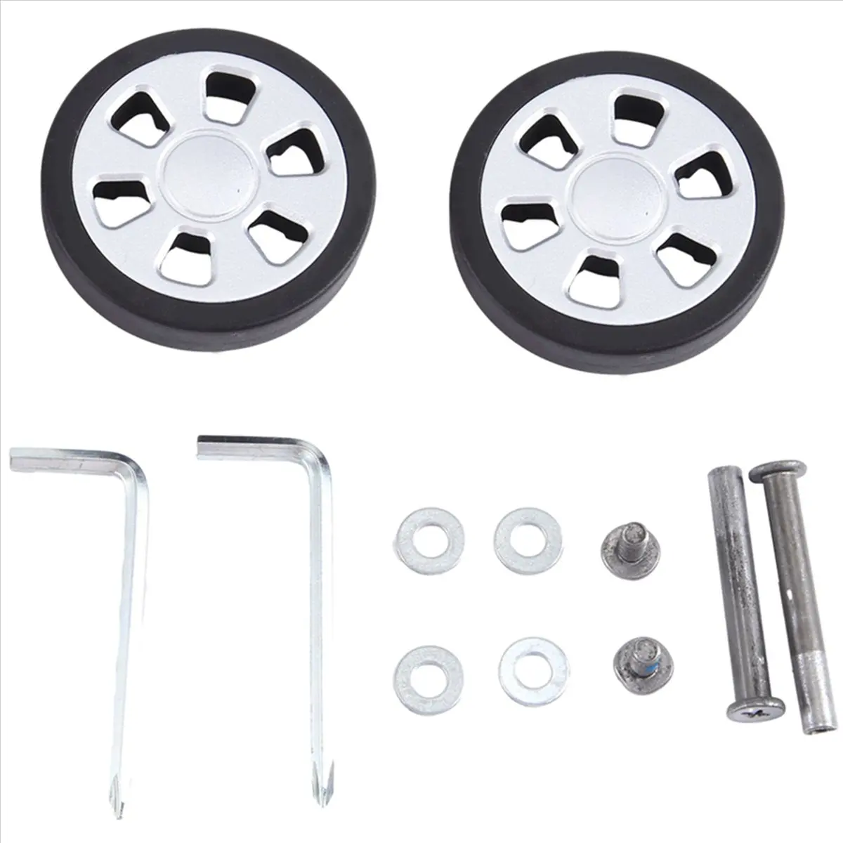 ABQR 60X13mm مجموعة من 2 عجلات بديلة لحقيبة الأمتعة، مجموعات إصلاح محامل عجلات دوارة من البولي يوريثان