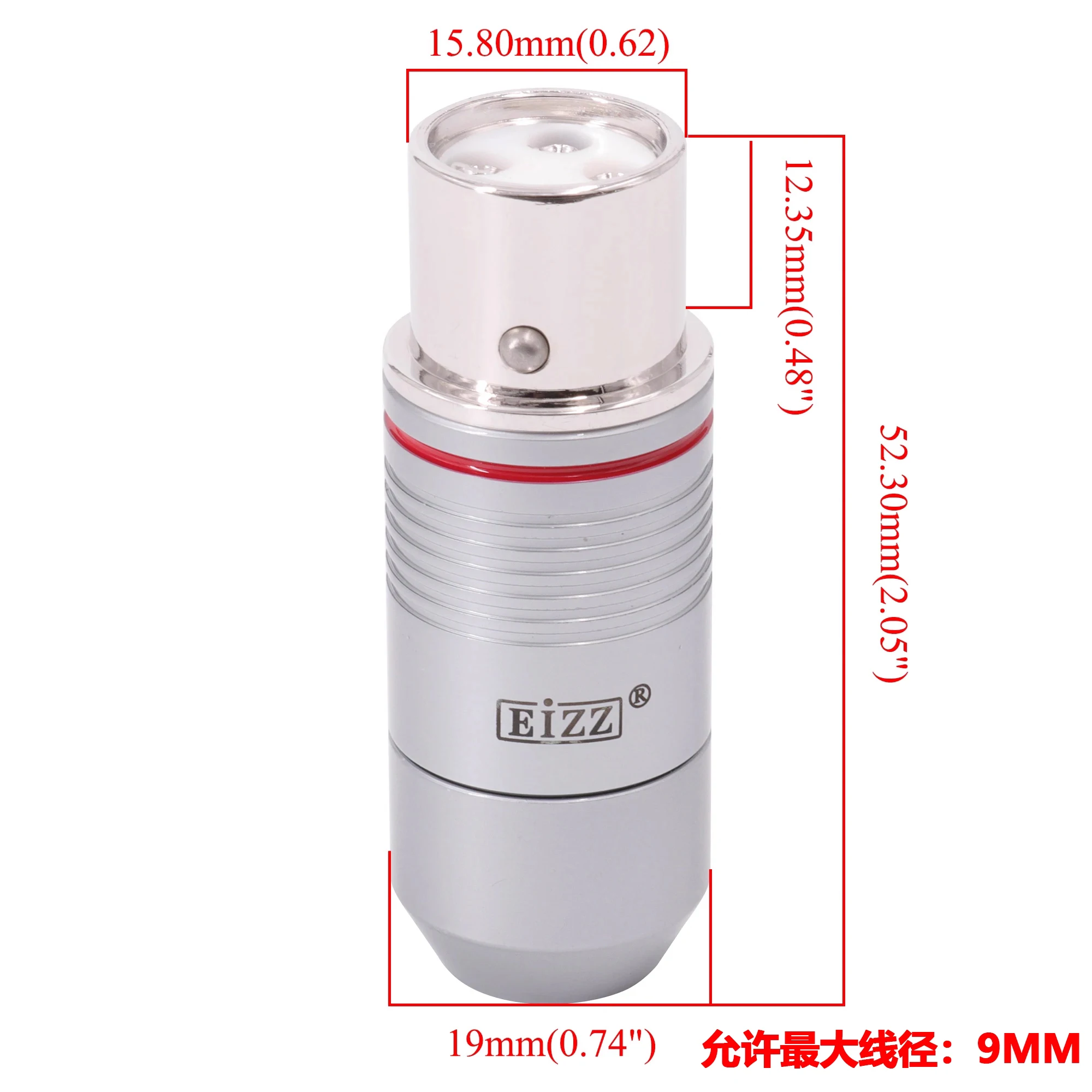 4 stücke EIZZ Hohe Männlich Weiblich 3pin XLR Balance Stecker Stecker Terminal Phono Microphone9mm Kabel Beryllium Kupfer – Detail 3