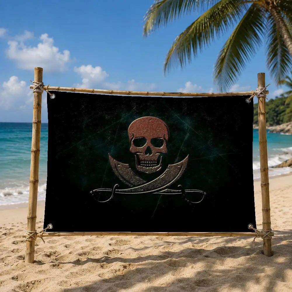 Jolly Roger Pirate FlagUS Flags Room Bedroom Home Outdoor Wall Hanging Concert Printed Background Decoration Art Banne