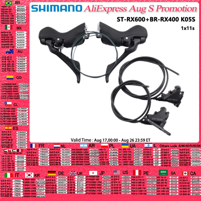 Shimano GRX RX600 RX400 1x11s 2x11s hydraulische Scheibenbremse RX600 Shifter RX400 Bremssattel für GRAVEL Bike