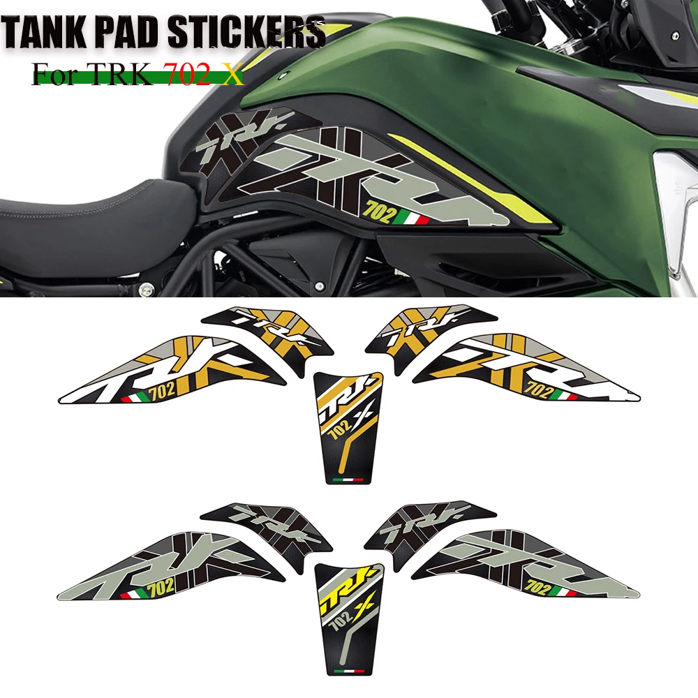 For Benelli TRK 702 X 702X Adventure 2023 2024 Motorcycle Tank Pad Non-slip Side Fuel Rubber Waterproof Stickers