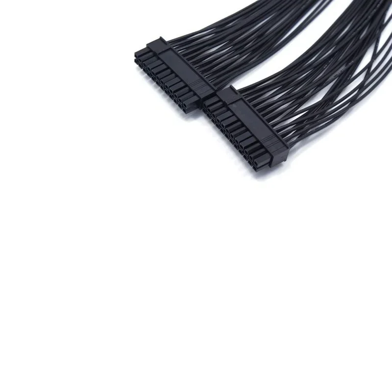 ATX 24Pin 1 To 2 Port Power Supply Extension Cable PSU Male To Female Splitter 24PIN Extension Cable PC Hardware Cables Adapters