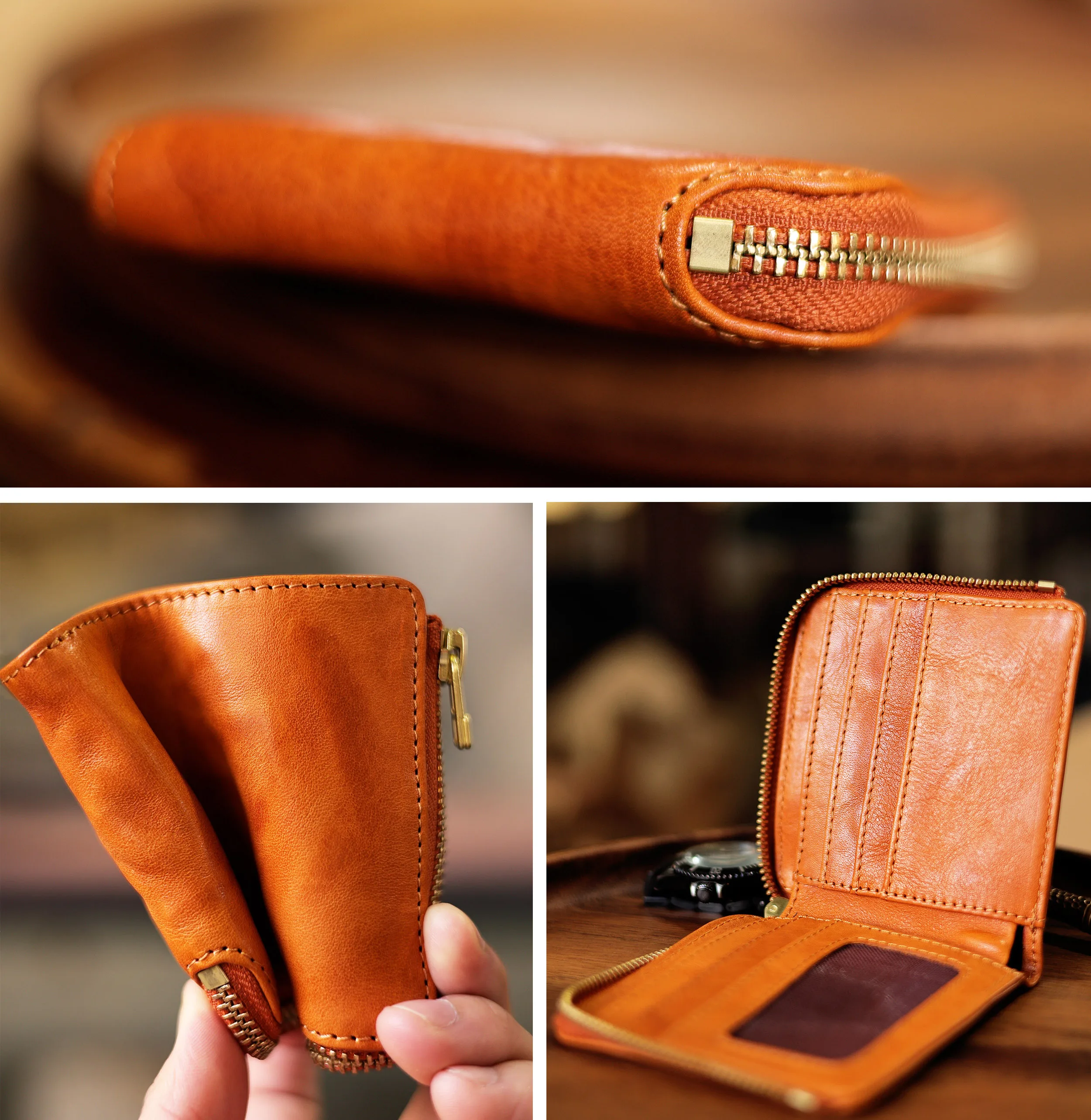 PNDME fashion high-quality vegetable tanned cowhide men's short wallet vintage genuine leather ID credit card holder coin purse