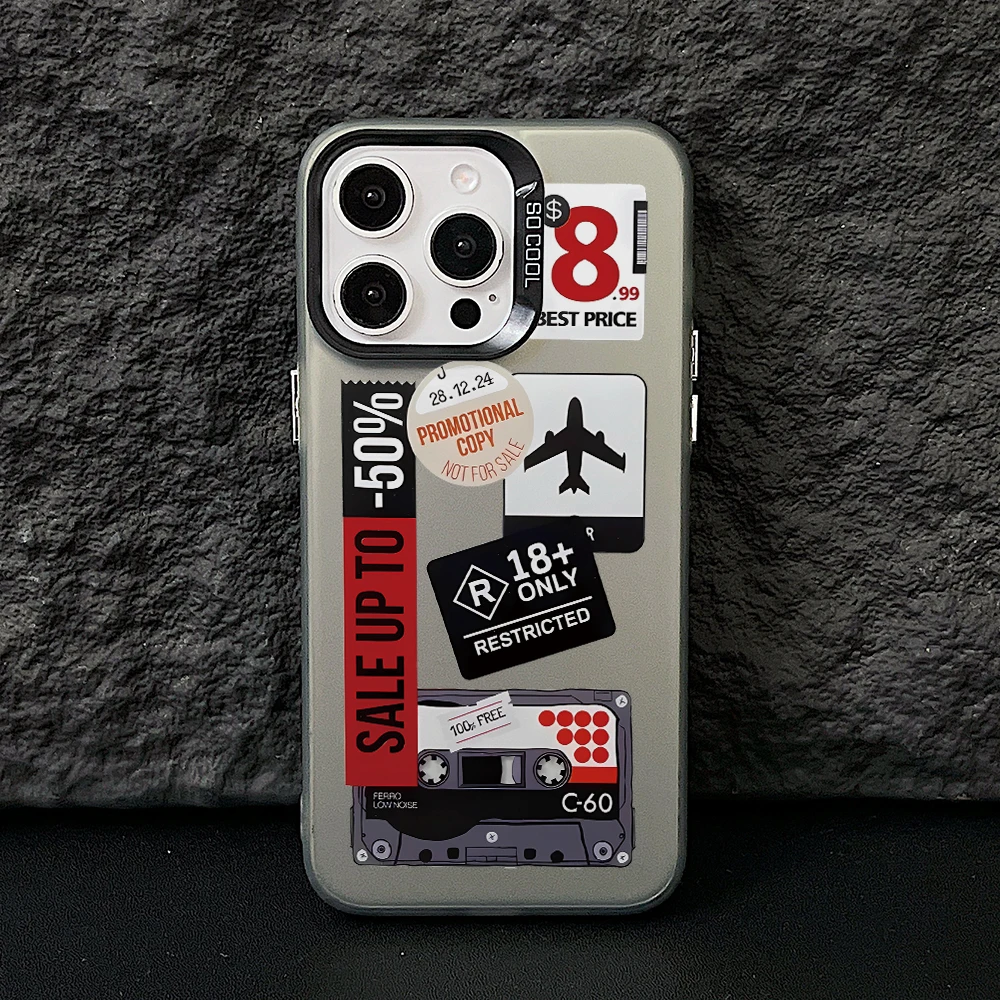 Retro-Kassetten-Etikett Handyhülle für Samsung Galaxy A56 A55 A54 A53 A52 A26 A17 A16 A12 A07 A06 4G 5G Silberne Hartschale