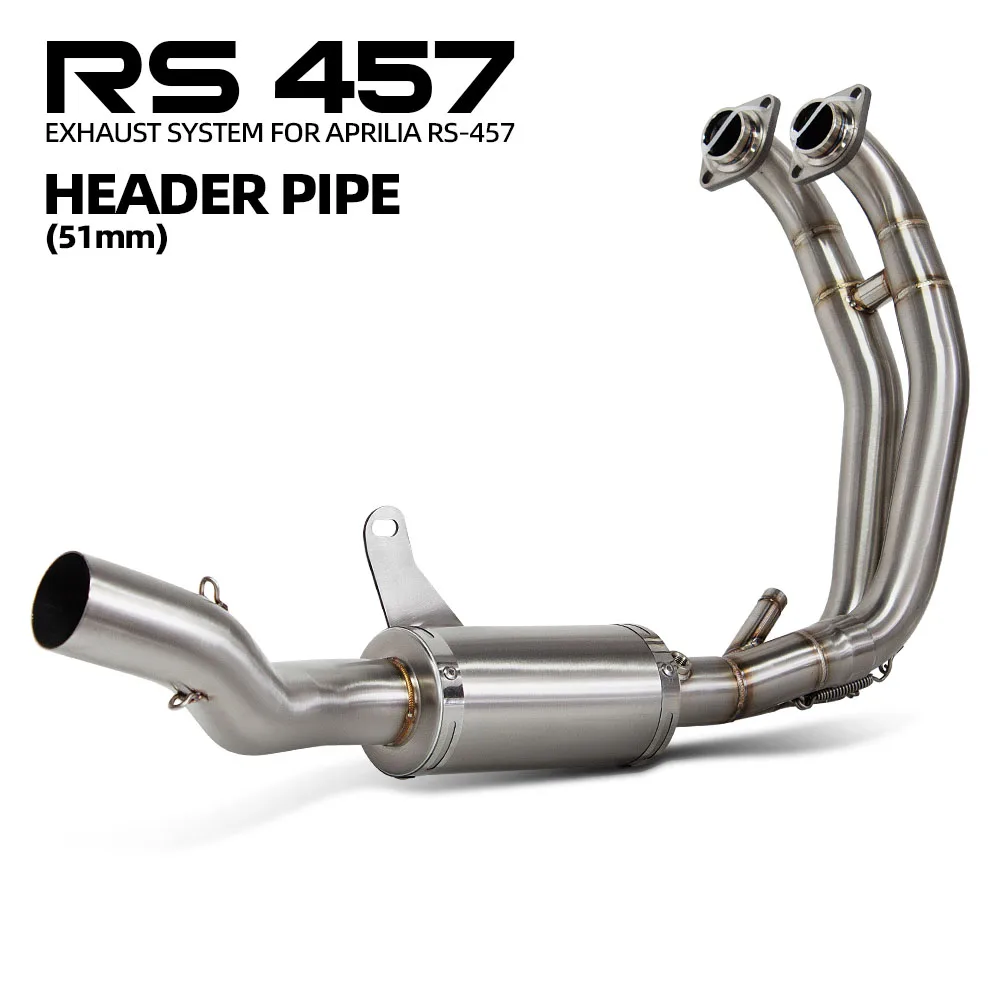For Aprilia RS457 2024 2025 Motorcycle Exhaust Modify Front Link Pipe Stainless 51mm Escape Manifold Racing Line Kit