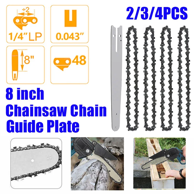 2/3/4 PCS 8 inch Metal Chainsaw Chain 1/4\