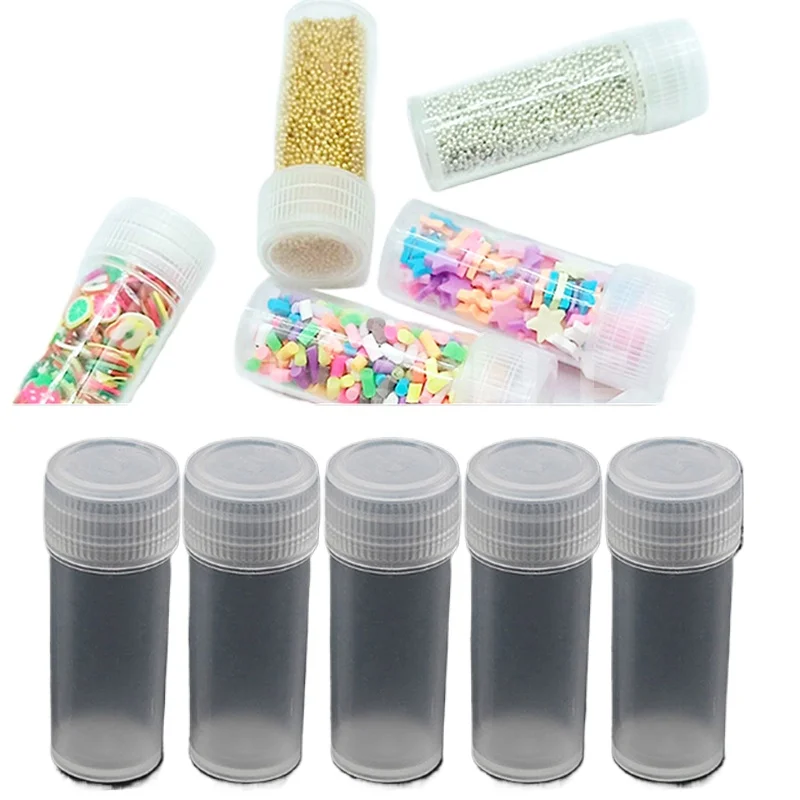 100 Pcs 5g Plastic Test Tubes Vials Sample Bottle Powder Craft Bottles Small Medicine Pill Capsule Storage Container Screw Cap