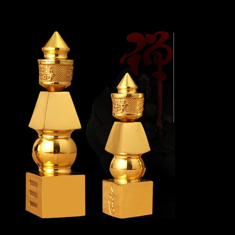 Brass Five-Element Stupa, Gorintō Relic Pagoda for Home Altar Desk, Tibetan Buddhist Ritual Artifact, Blessing Collectible Decor