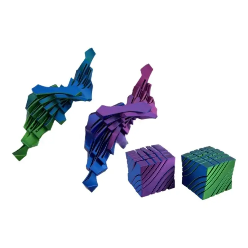 

1 шт. 3D-печатный спиральный куб-трансформер, игрушка без питания, разноцветный пластиковый антистресс