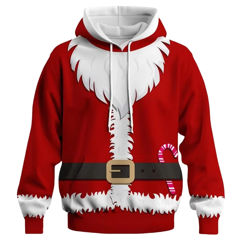 

Kids Clothes Santa Claus Printed Hoodies Christmas Long Sleeve Thin Sweatshirt for Boys Girls 2-10Y Xmas Gift Cosplay for Party