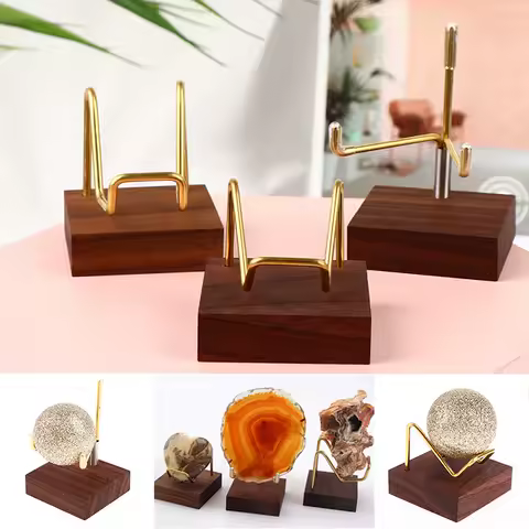 1PC Art Craft Display Stand Wooden Base Mineral Fossil Stand Display Holder Rack