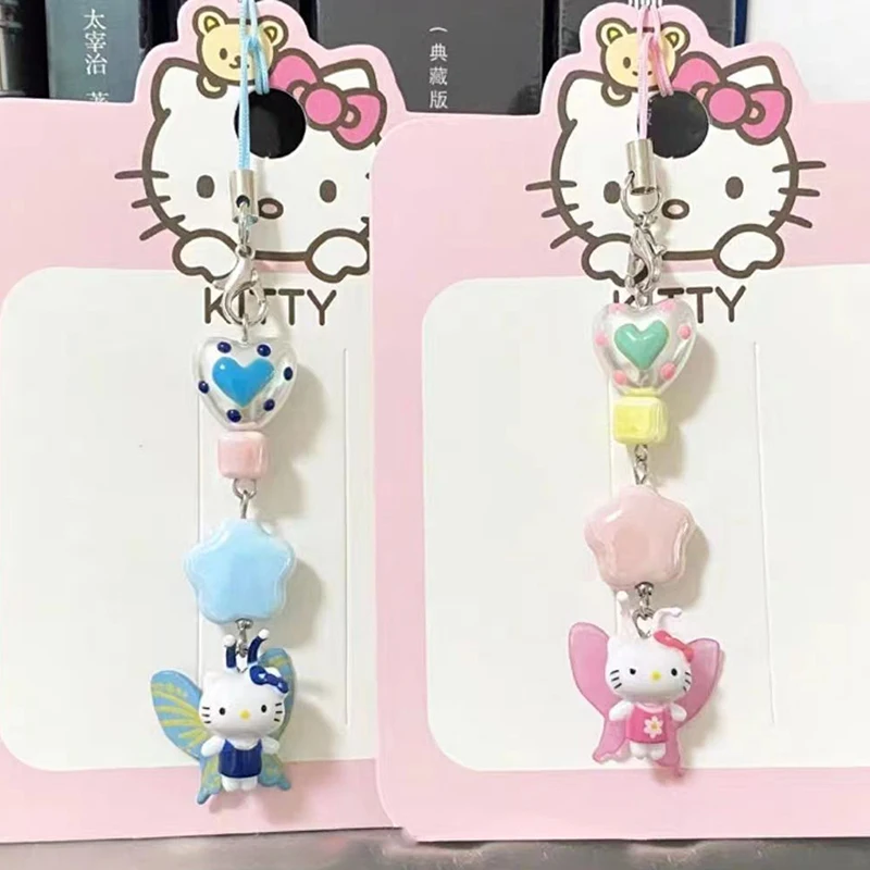 

Sanrio HelloKitty бабочка кавайная телефонная цепочка Девушка Y2K стиль мультфильм аниме бисер подвеска рюкзак милое украшение подарок