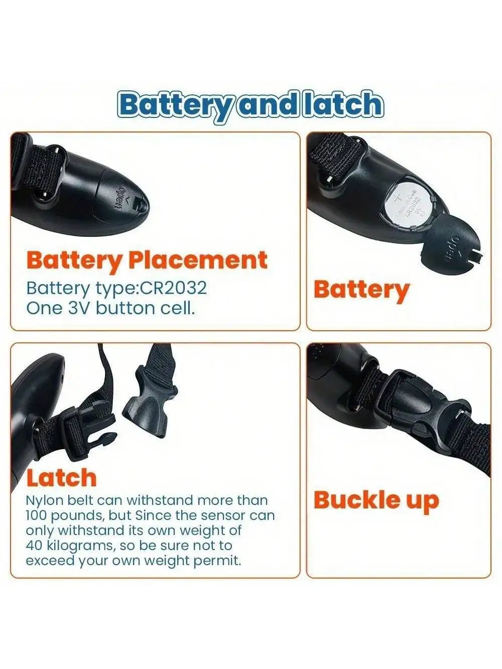 1pc 휴대용 전자 수하물 규모, 0.1kg-40kg 용량, 수하물 걸 수 있음, 여행에 적합, 범위 무게 무게 포함