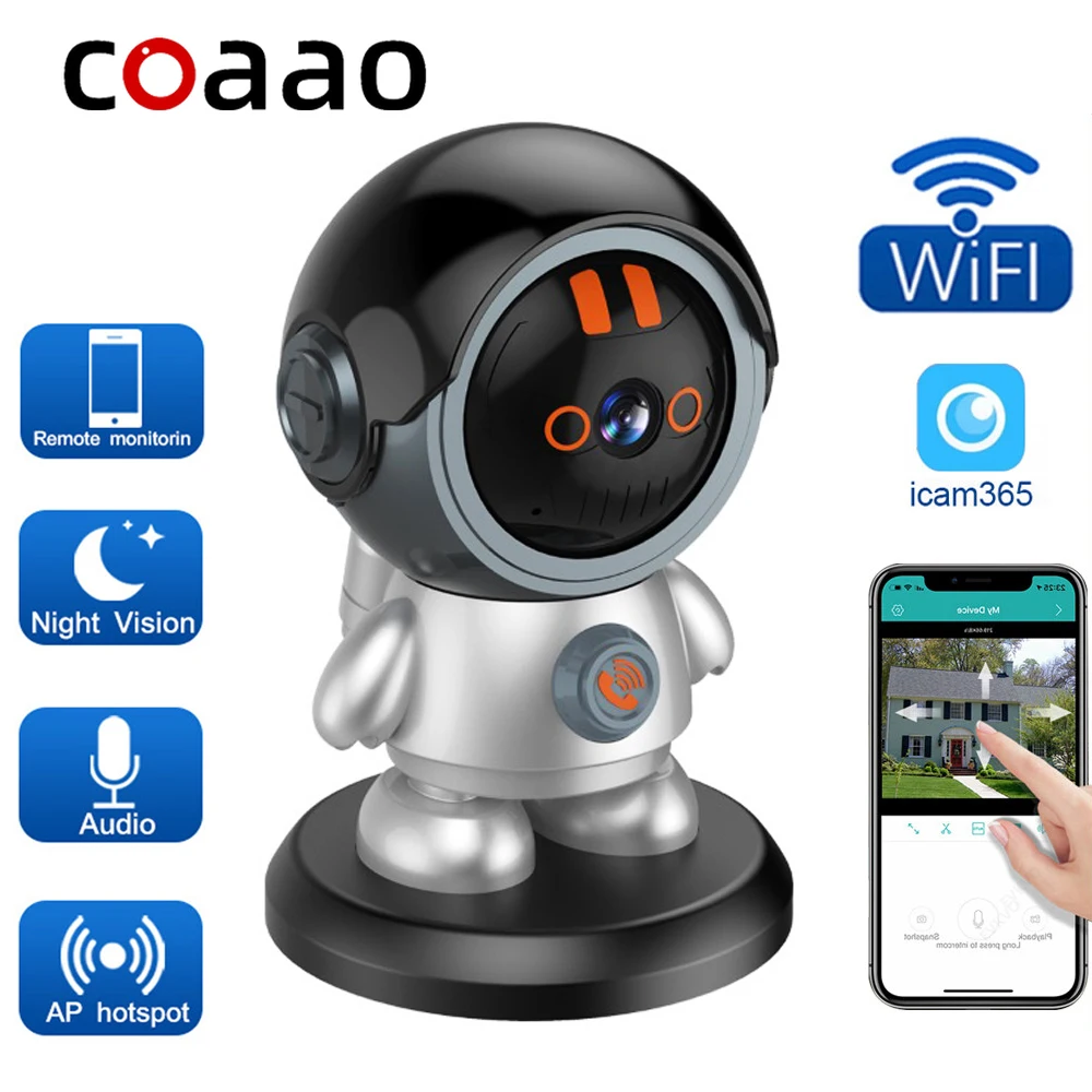 

Smart IP Camera WiFi 3MP Robot Security Protection Auto Tracking PTZ 360 Surveillance Baby Monitor One Touch SOS Video Phone