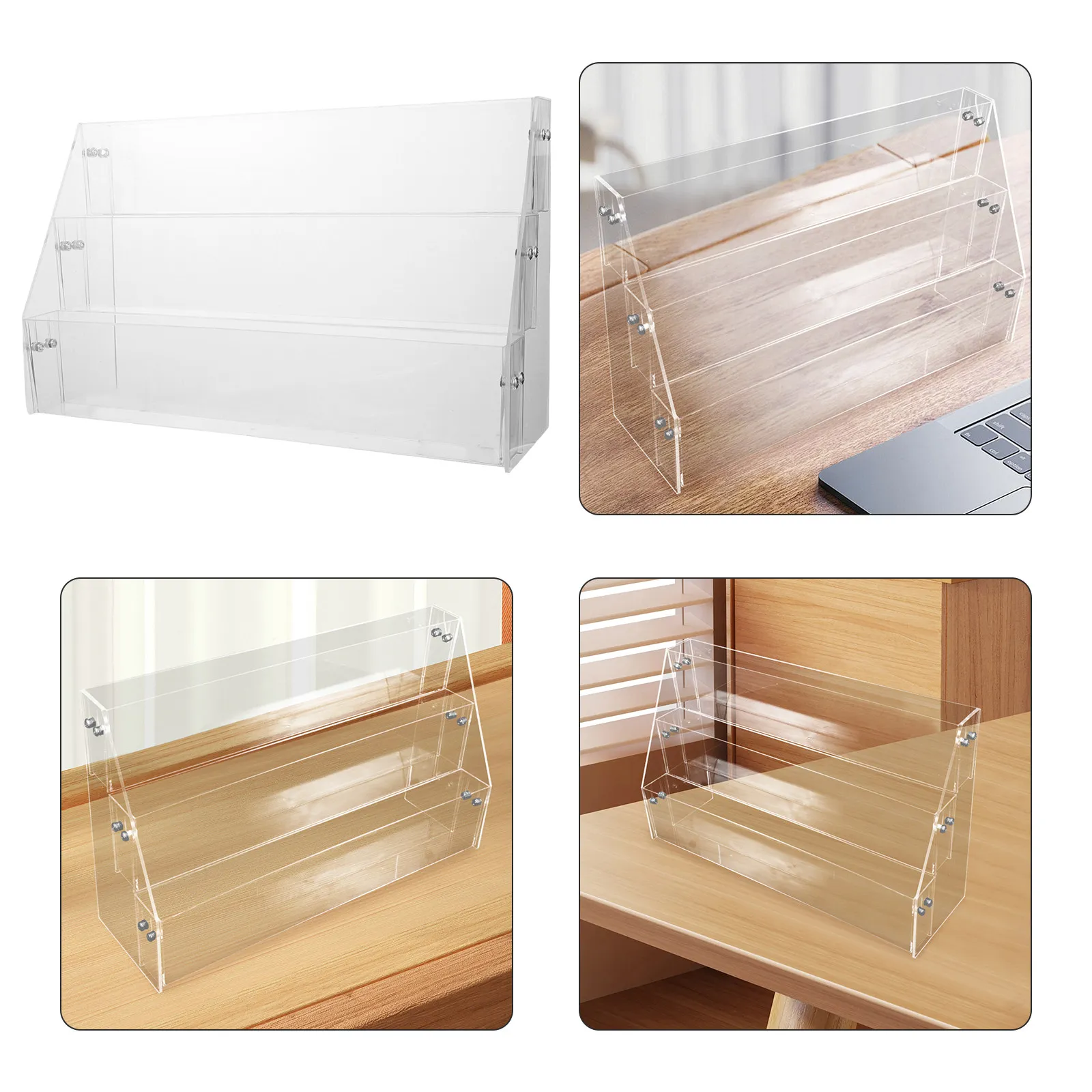 

Card Display Rack Clear Acrylic Sticker Organizer for Desk Greeting Card Holder Display Stand Small Desktop Storage Rack Menu
