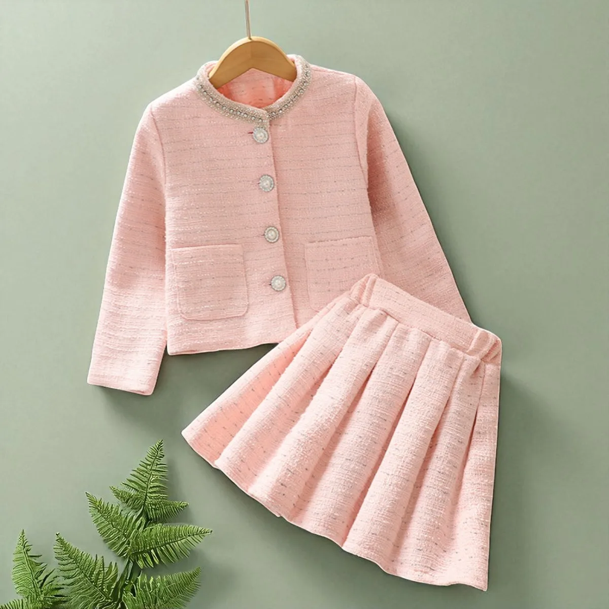 Girls Clothing Set Back to School School Uniform Outfits Kids Blazer & Skirt 2 pcs Baby Girls Tracksuit Teens Kids Suit Costumes