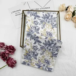 20pcs/Pac 2-Ply Gold Bloom Blue Printed Napkin Placemat Wedding Party Wine Glass Flower Paper DIY Butterfly Bone Bart Paper