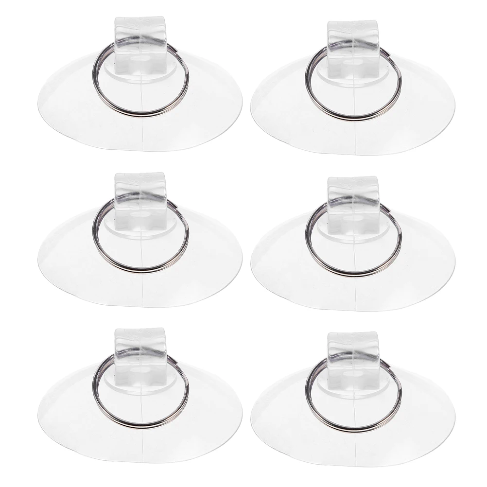 

6pcs Hooks Clear Rubber with Iron Ring Strong Suction Cups With Ring For Office Suction No Trace for Kitchen Bathroom Home