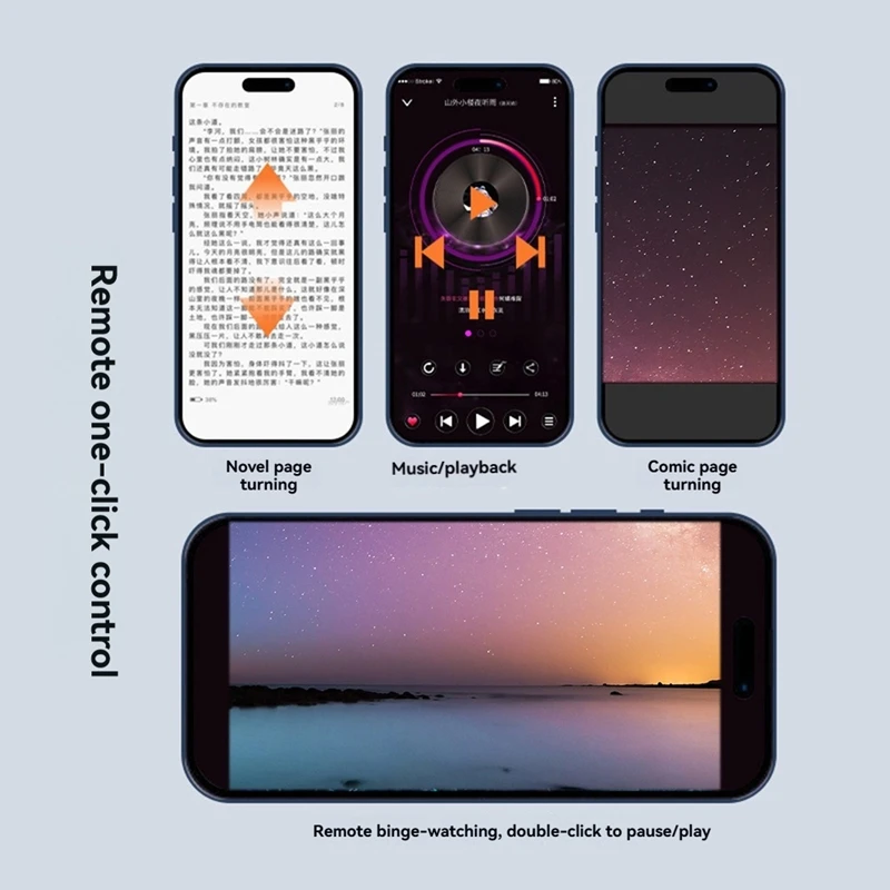 Wireless Bluetooth Air Mouse Mobile Selfie Lazy Instant Remote Control Ring Music Video Controller For Laptop Phone A